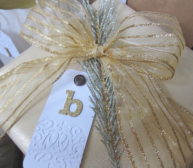 Gold and white gift wrap