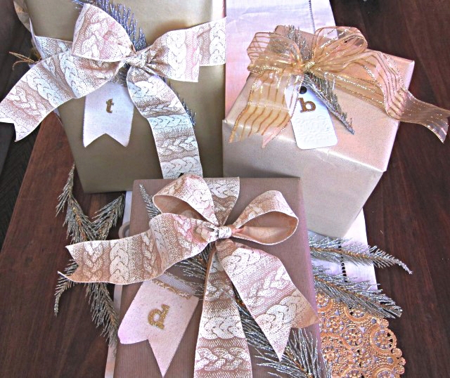 Rustic gold and kraft gift wrap