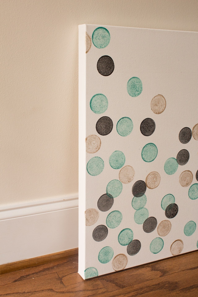DIY Glitter Dot Canvas Art-6