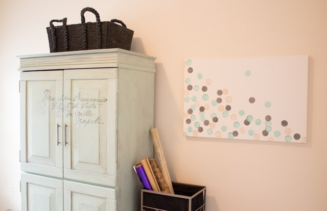 DIY Glitter Paint Dot Canvas Art