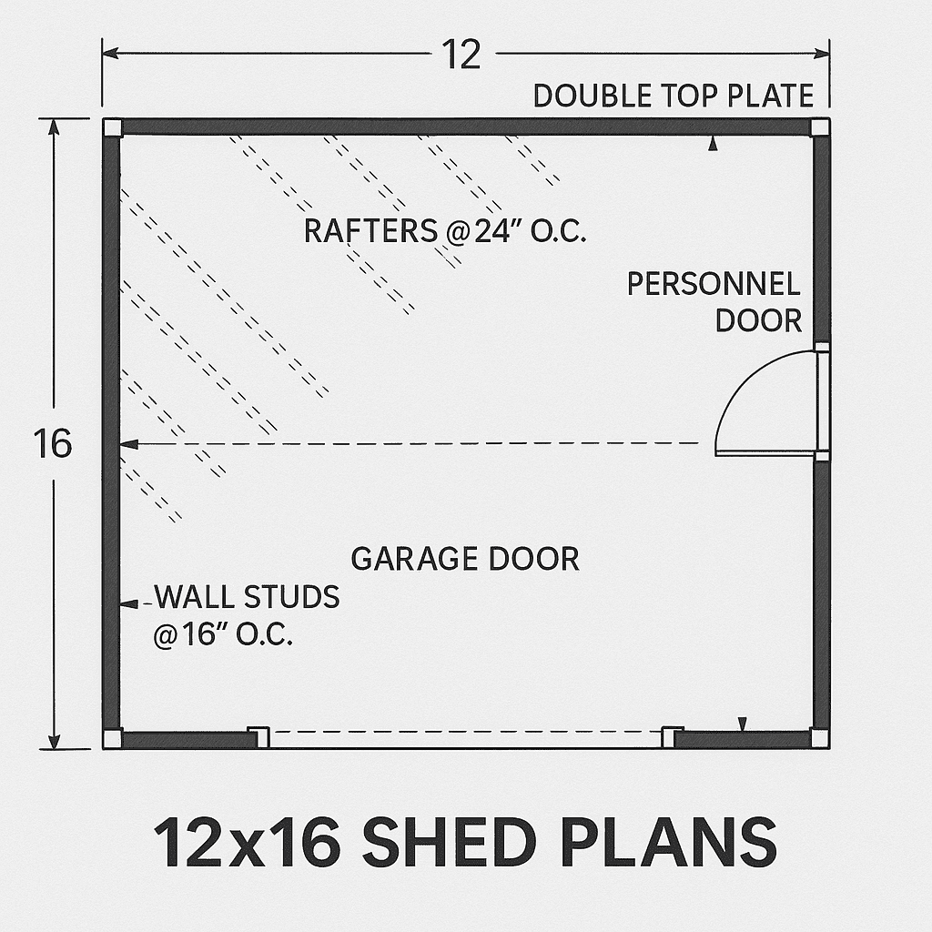 12x16 shed plans with garage door