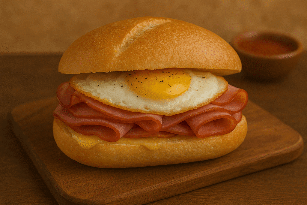 Sweet & Savoury Breakfast Torta with Honey Ham & Egg