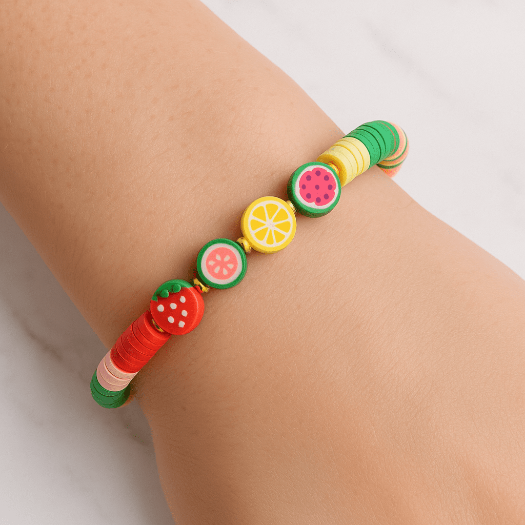 Fruit clay bead bracelet