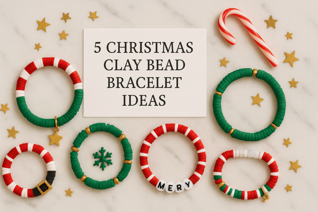 Christmas clay bead bracelet ideas