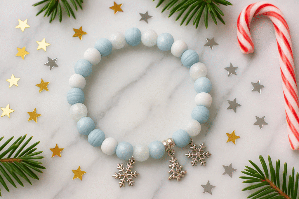 Frozen inspired clay bead bracelet