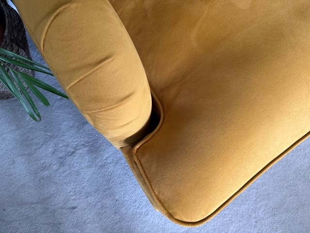 yellow velvet sofa