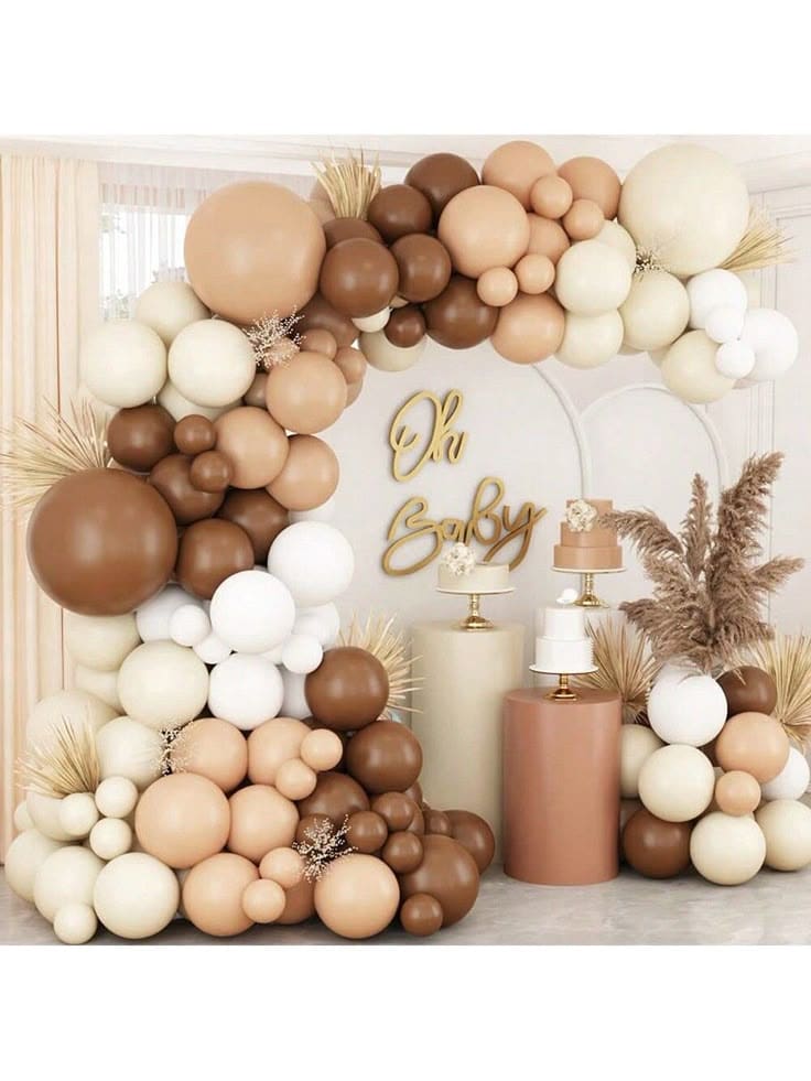 neutral baby shower balloons