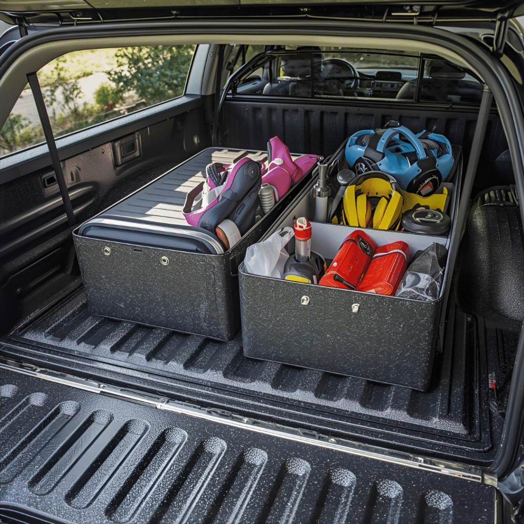 Truck bed organizers