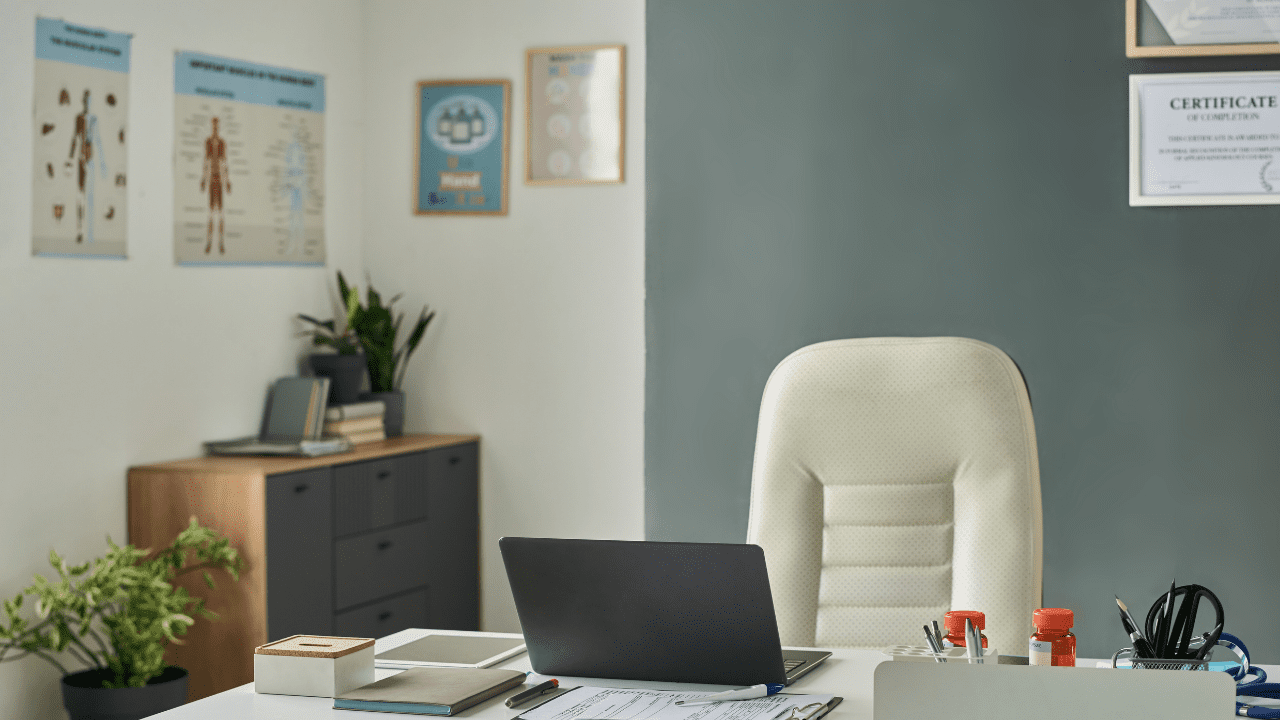 desk and chair