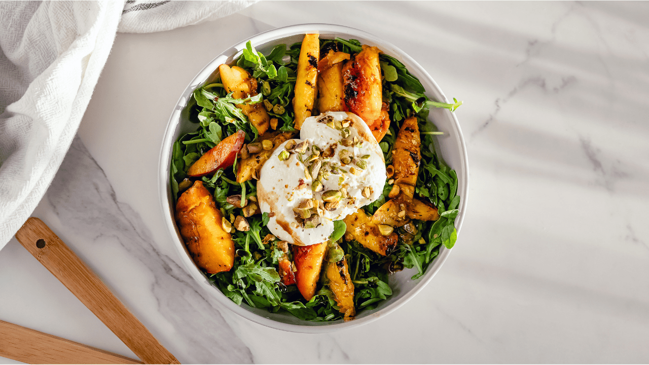 Grilled Peach and Burrata Salad