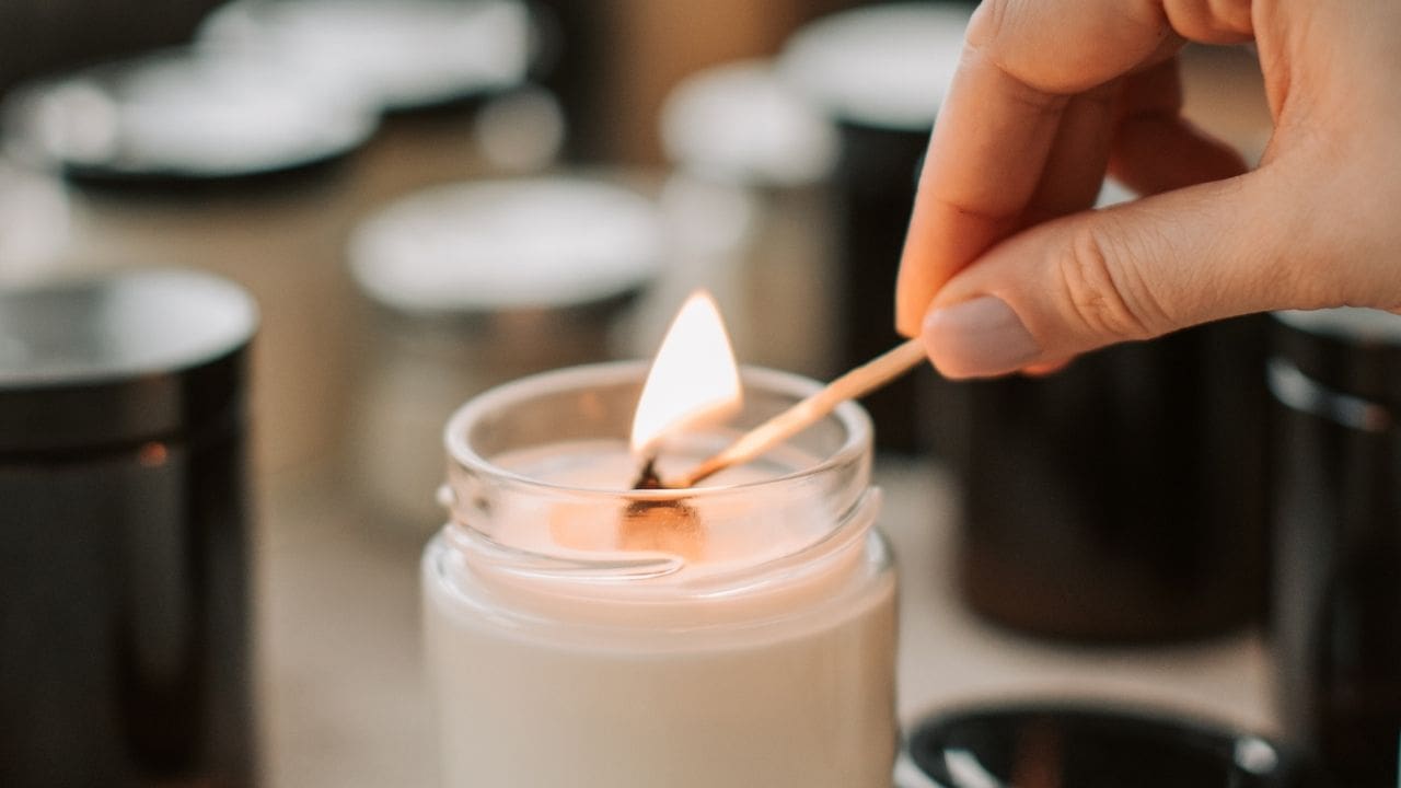 lighting a candle