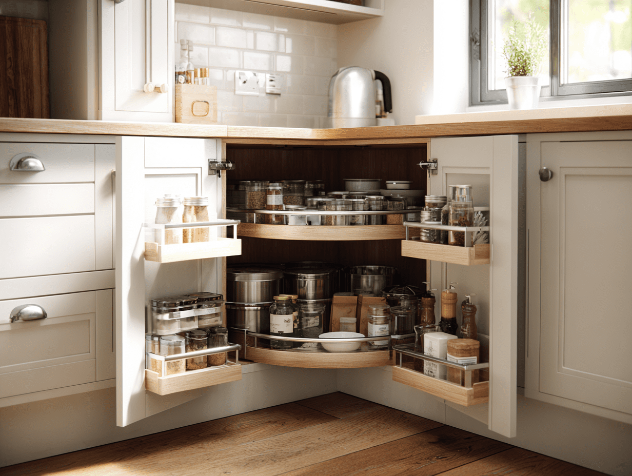lazy susan cabinet storage ideas