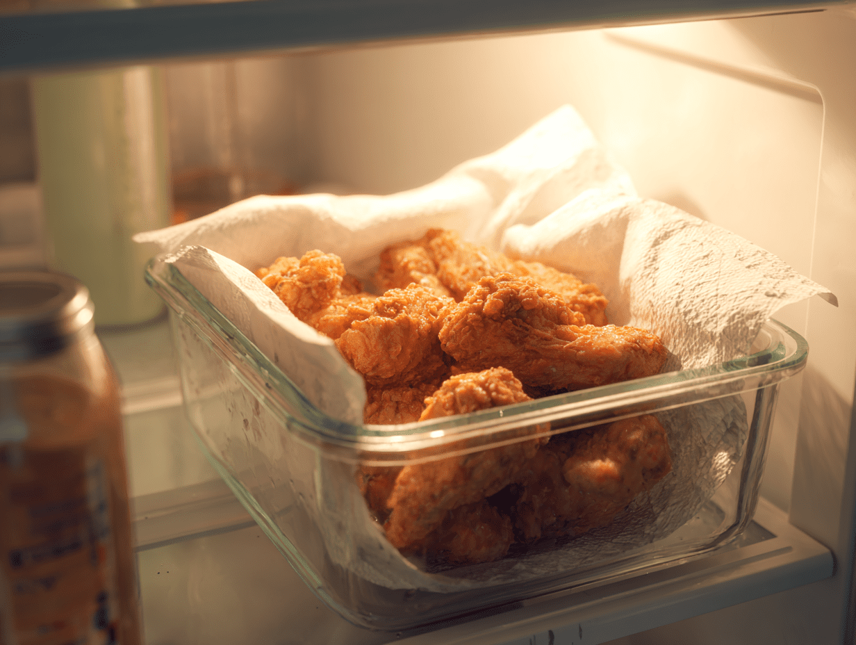 storing fried chicken in the fridge