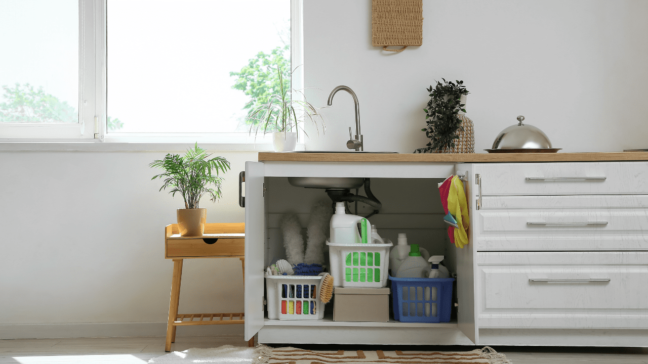 under kitchen sink organisation