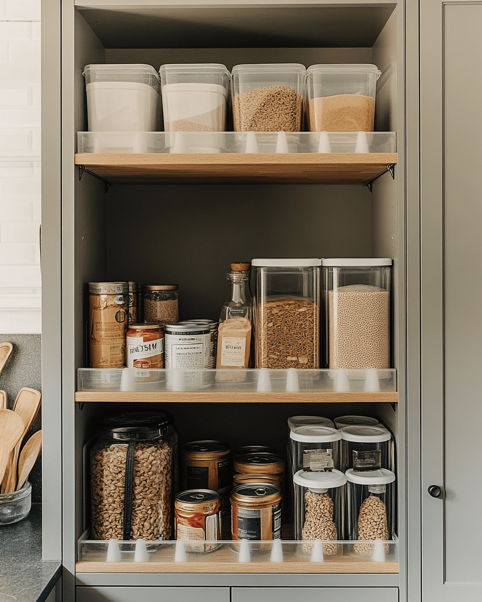 kitchen cupboard organisation food